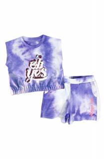 Σετ σορτς tie-dye New College 33-8364 μωβ